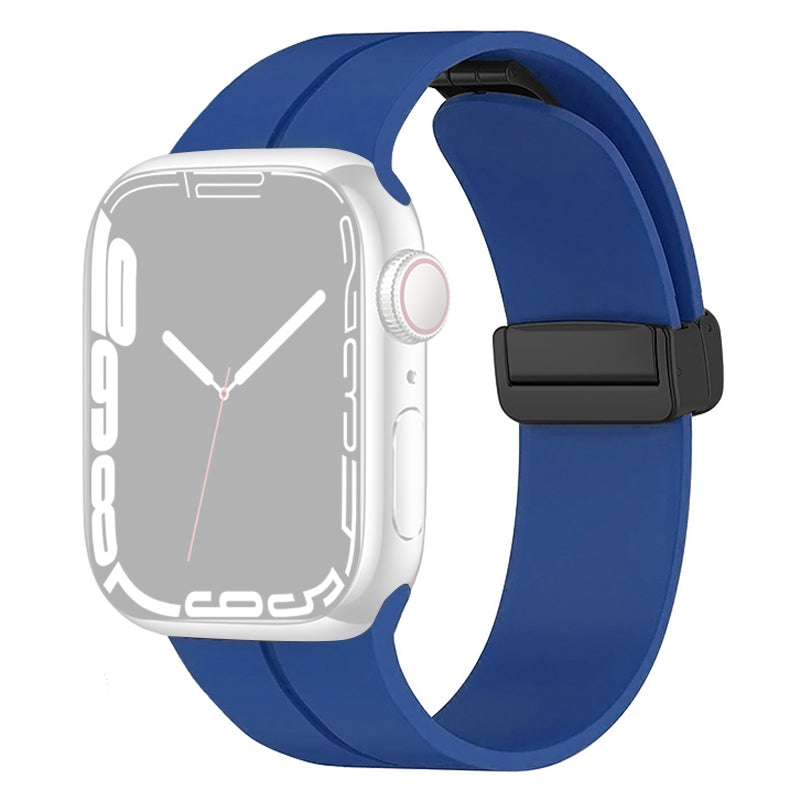For Apple Watch Series 9 8 7 41mm 6 5 SE SE (2022) SE (2023) 4 40mm 3 2 1 38mm Silicone Watch Band Anti-Sweat Sport Strap with Magnetic Folding Buckle For Apple Watch Series 9 8 7 41mm 6 5 SE SE (2022) SE (2023) 4 40mm 3 2 1 38mm Silicone Watch Band Anti-Sweat Sport Strap with Magnetic Folding Buckle